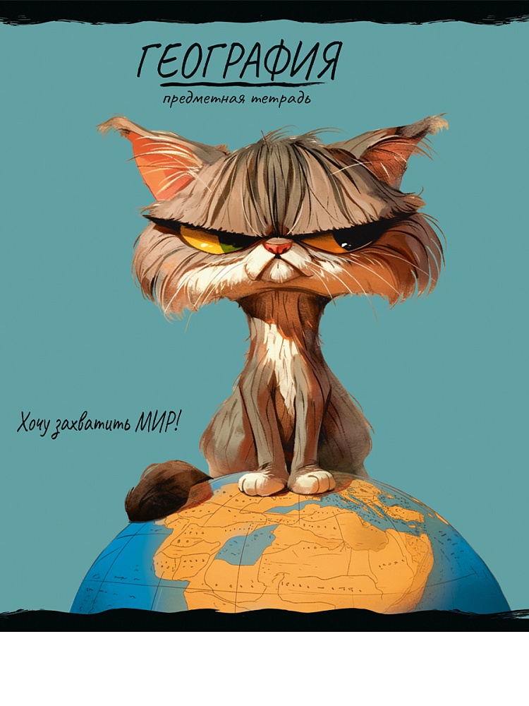 Тетрадь 48л. "про хвост" география (проф-пресс) тиснение, холст