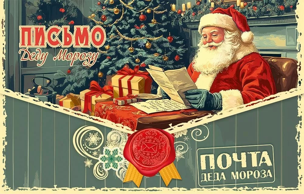 Письмо деду морозу 206х131мм лак текст