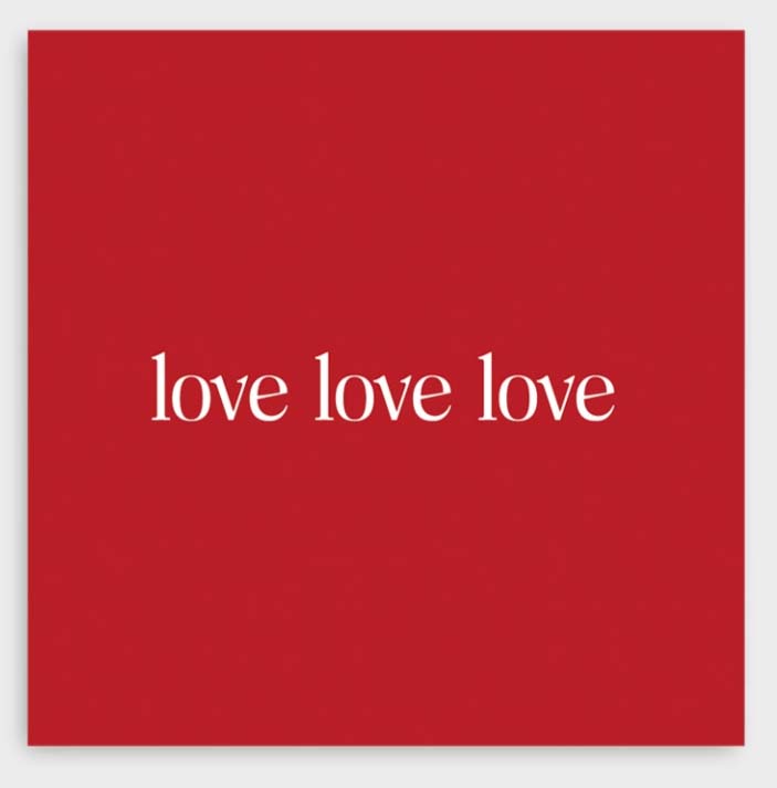 Открытка мини 8х8см "love love love"