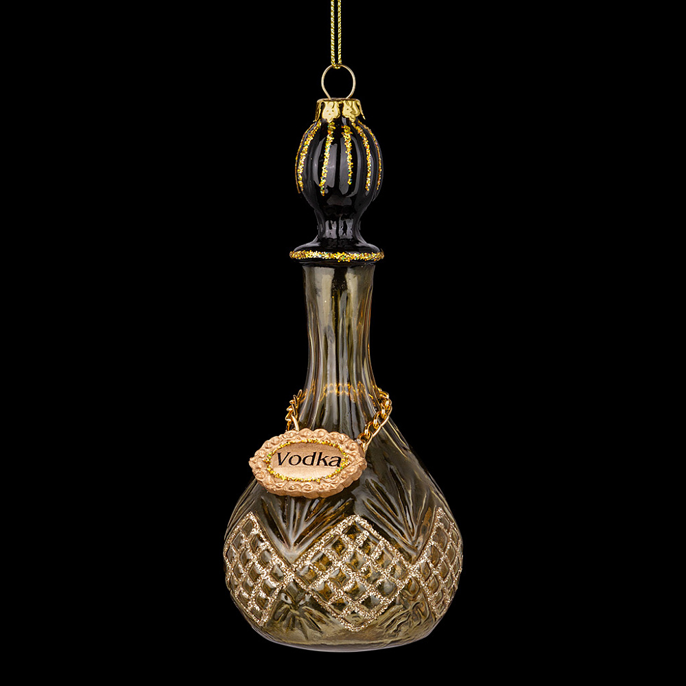 Украшение "графин с водкой" 14см (стекло) б/уп.