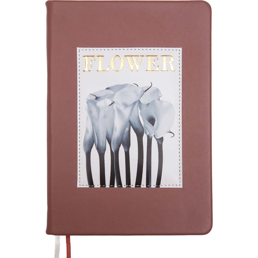 Ежедневник недатир. а5 devente "flower" розовый аппликация,кож.зам.