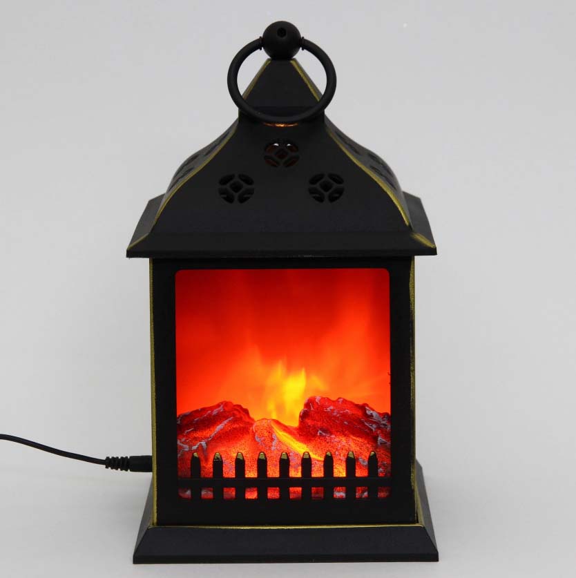 Фигура светодиодная "камин-искры пламени" 15х15х30см на батарейках. usb