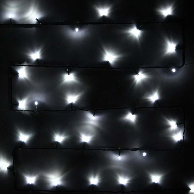 Гирлянда эл. led 80 ламп, 7,5м, 8р., белый, зеленый.провод .