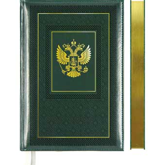 Ежедневник недатир. а5 devente "symbol" зелёный с золотым срезом,тонир.блок,кож.зам.