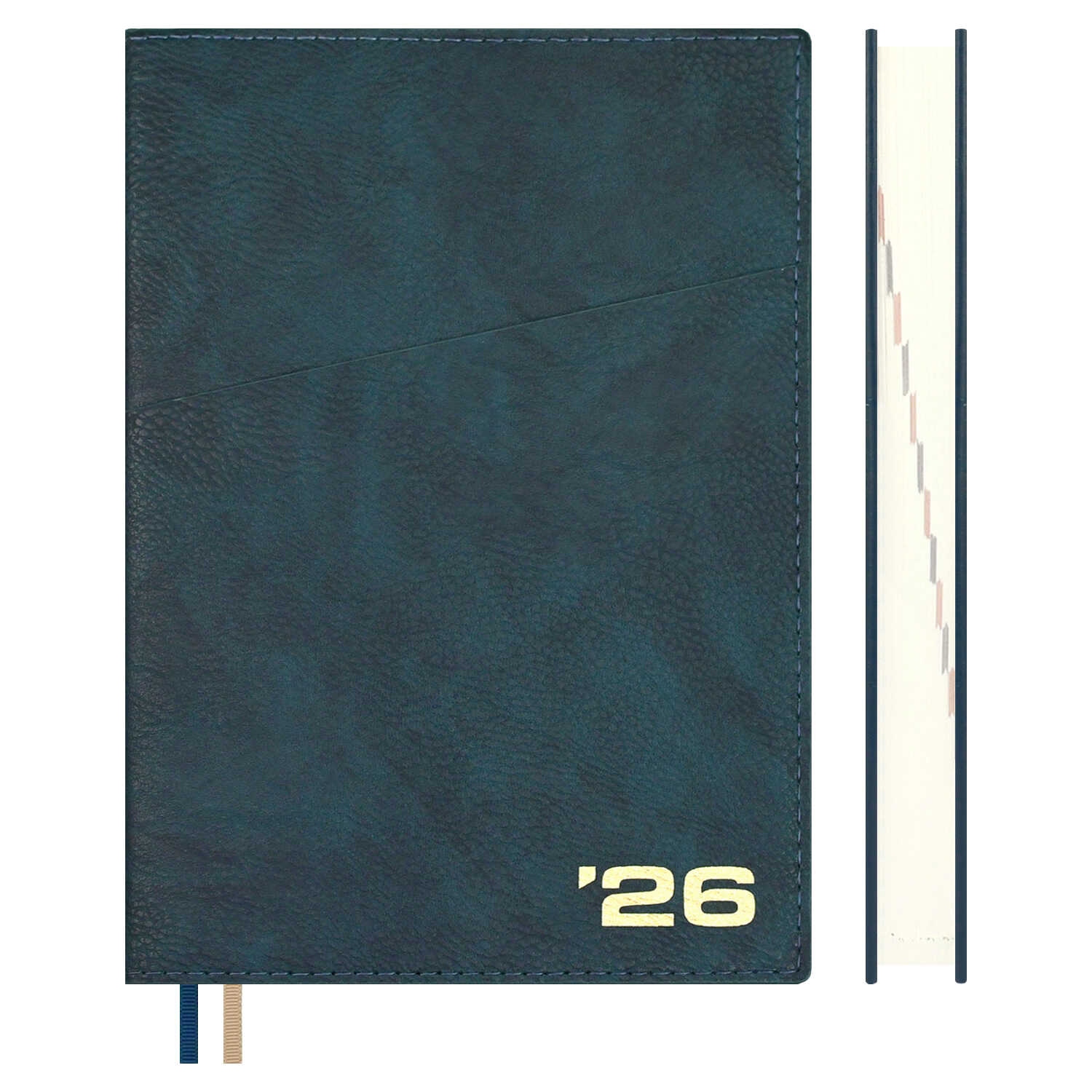 Ежедневник 2026 а5+ escalada "шеврет" зелёный тонир.блок,клетка,кож.зам.