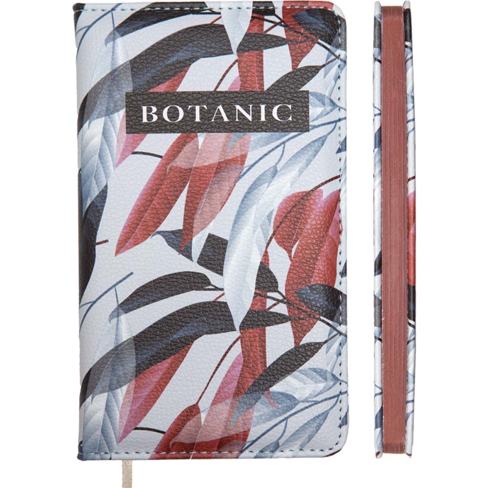 Еженедельник недатир. 100х170мм devente "botanic" цветной с цветным срезом,тонир.блок,кож.зам.