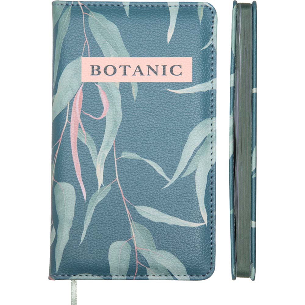 Еженедельник недатир. 100х170мм devente "botanic" оливковый с цветным срезом,тонир.блок,кож.зам.