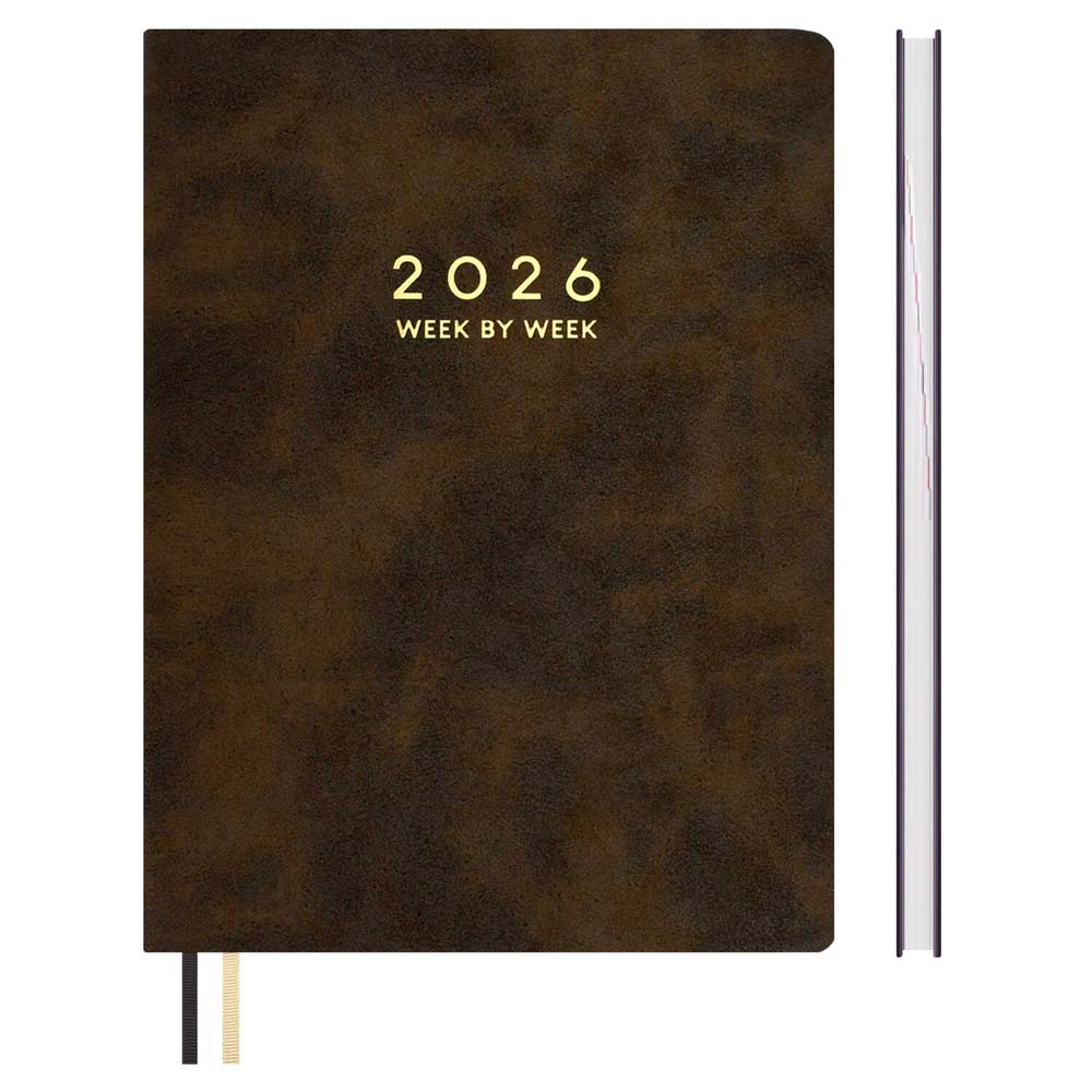 Еженедельник 2026 а4 escalada "тиволи делавэ" коричневый кож.зам.
