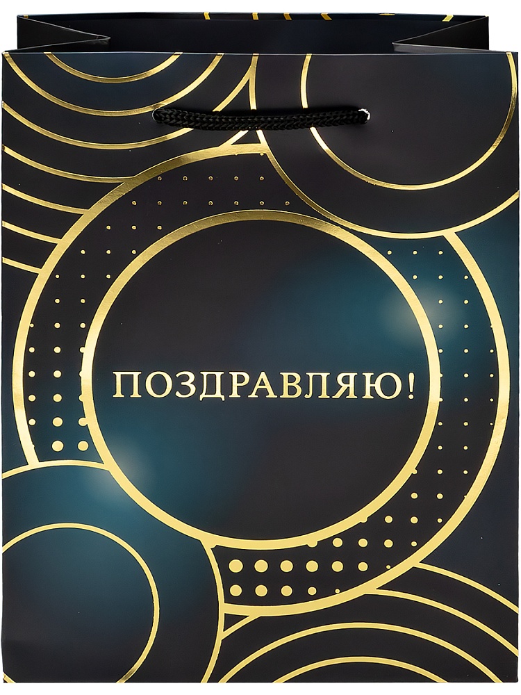 Пакет подарочный "круги" (18х23х10см)