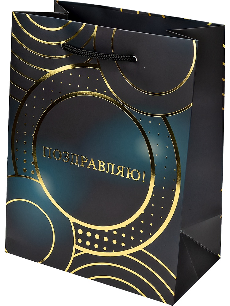 Пакет подарочный "круги" (18х23х10см)
