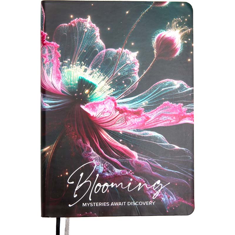 Ежедневник недатир. а5 devente "blooming. розовый цветок" цветной с цветным срезом,кож.зам.