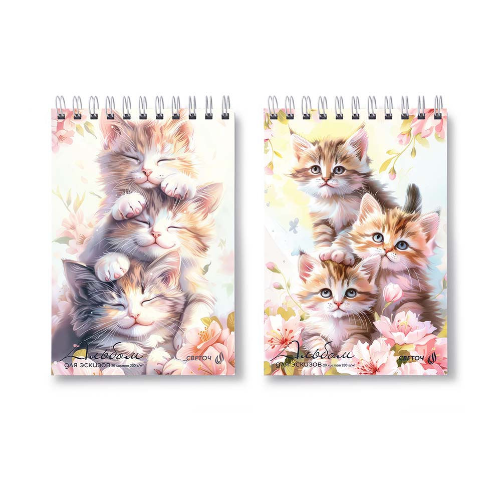 Скетчбук а5 20л 200гр "котофейные улыбки"