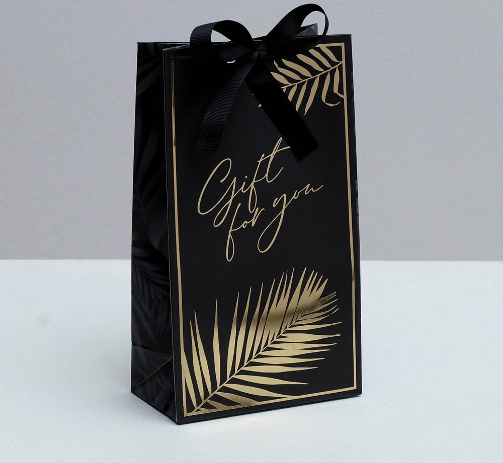 Пакет подарочный "gift for you" (13х23х7см)