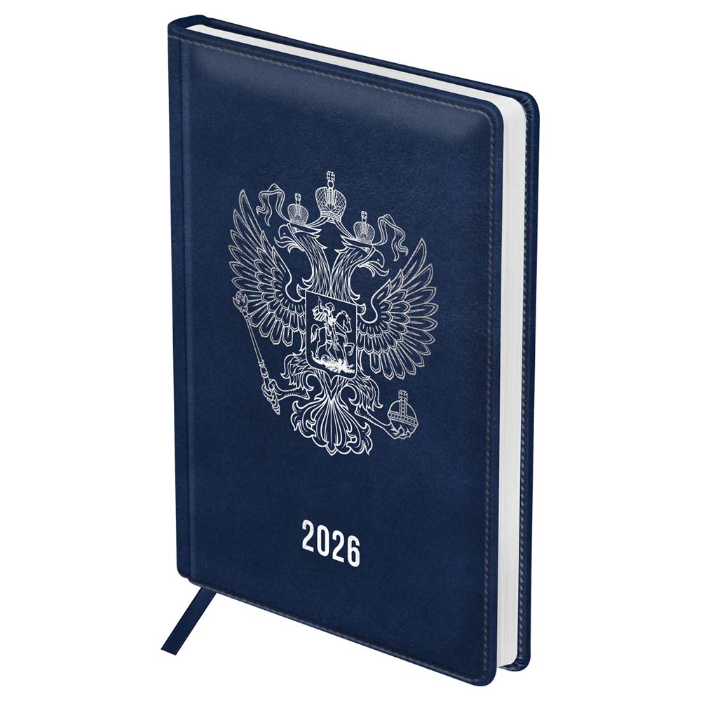Ежедневник 2026 а5 bg "орёл" синий кож.зам.