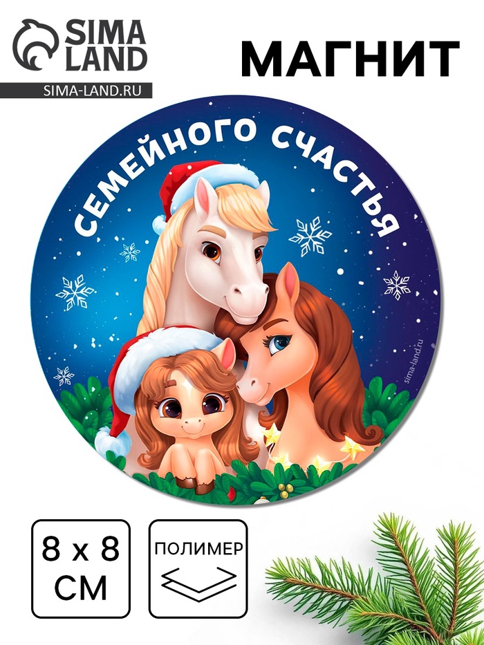 Сувенир на магните "семейного счастья!" 8х8см