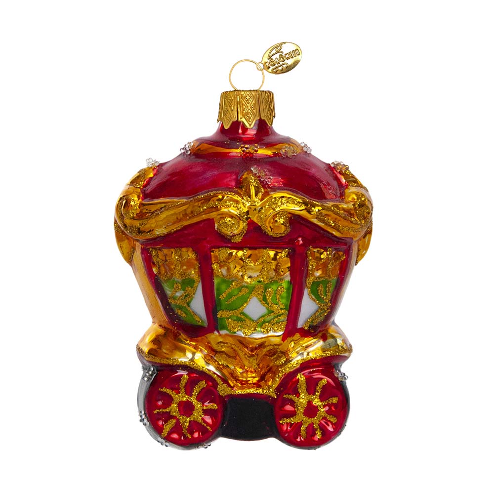 Украшение "сказочная карета" 10,5см (стекло) к/уп