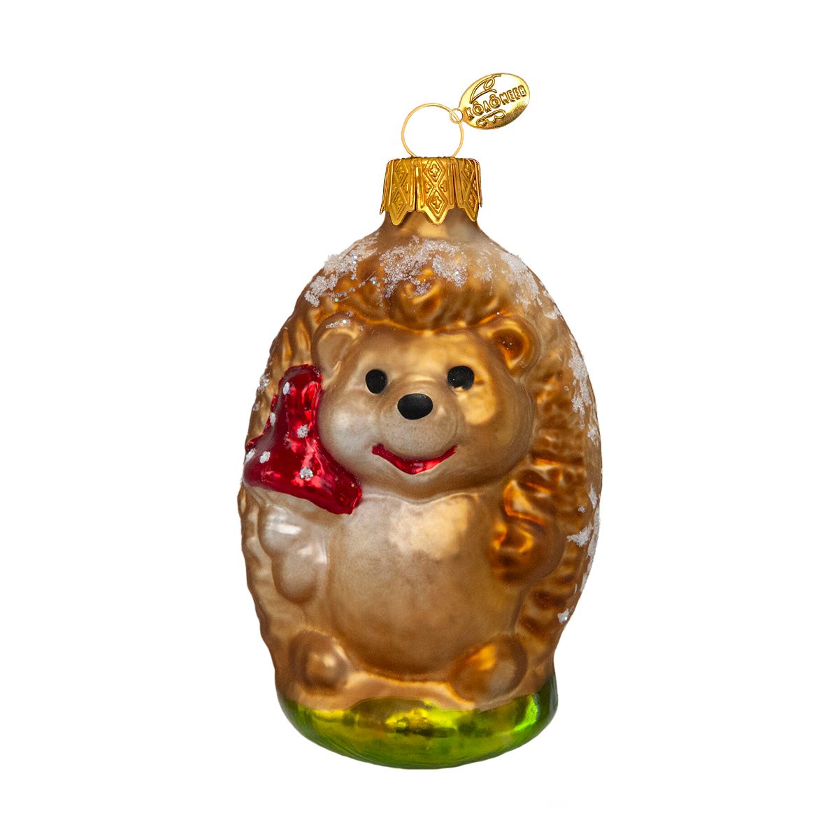 украшение "лесной ёжик" 9,5см (стекло) к/уп Украшение "лесной ёжик" 9,5см (стекло) к/уп