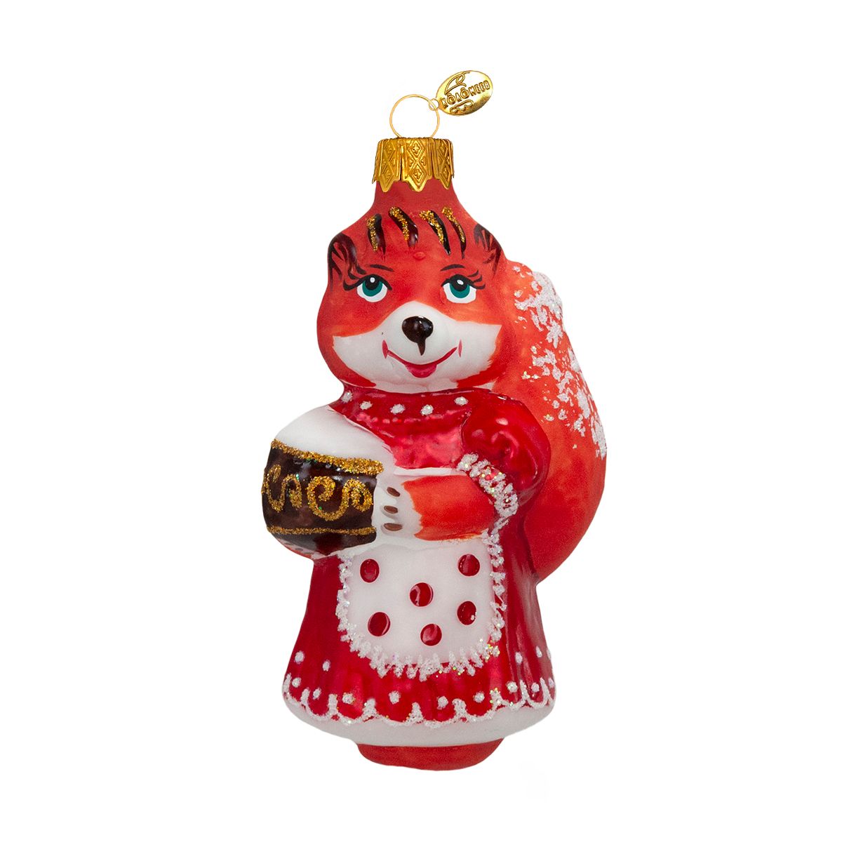 украшение "лисичка" красная 11см (стекло) к/уп Украшение "лисичка" красная 11см (стекло) к/уп