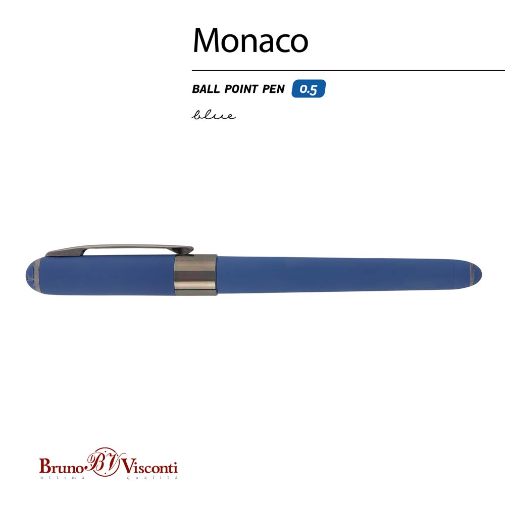 Ручка шар. "bruno visconti "monaco" 0,5мм синяя корп.синий