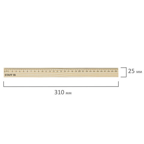 Линейка деревянная 30см