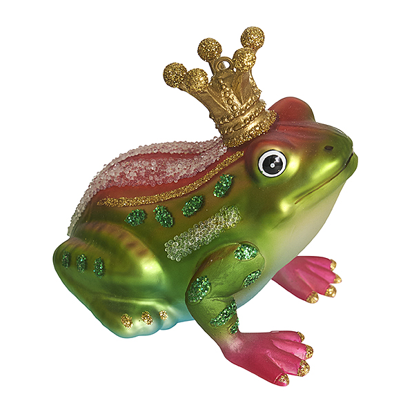 Украшение "лягушка королевский пруд" 7,5х5х7,5см (стекло)