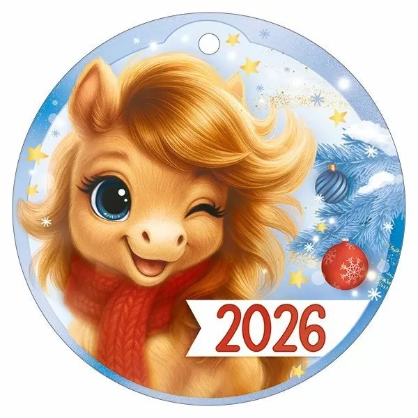 Бирка мини "2026" 94х94мм текст