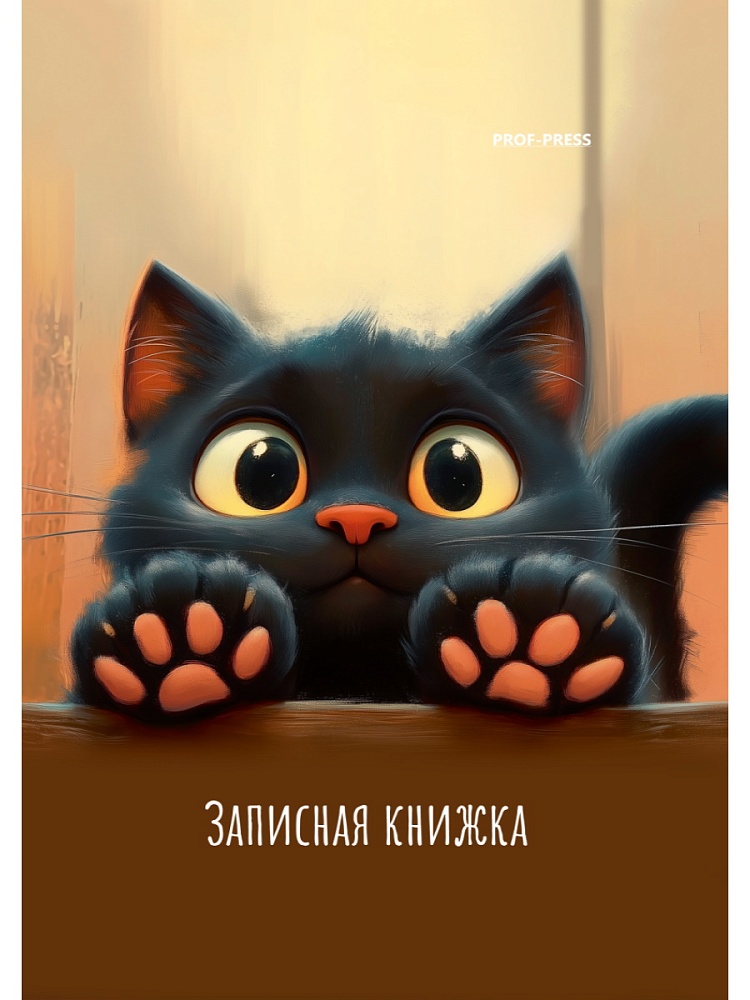 Книжка записная а7 тв.обл. 48л. "лапки котика-2" (проф-пресс) глянц.лам.
