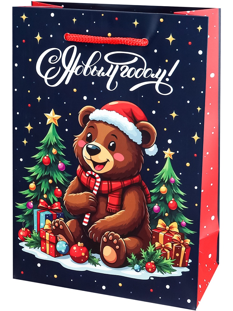Пакет подарочный "медведь" (14х20х6,5см)