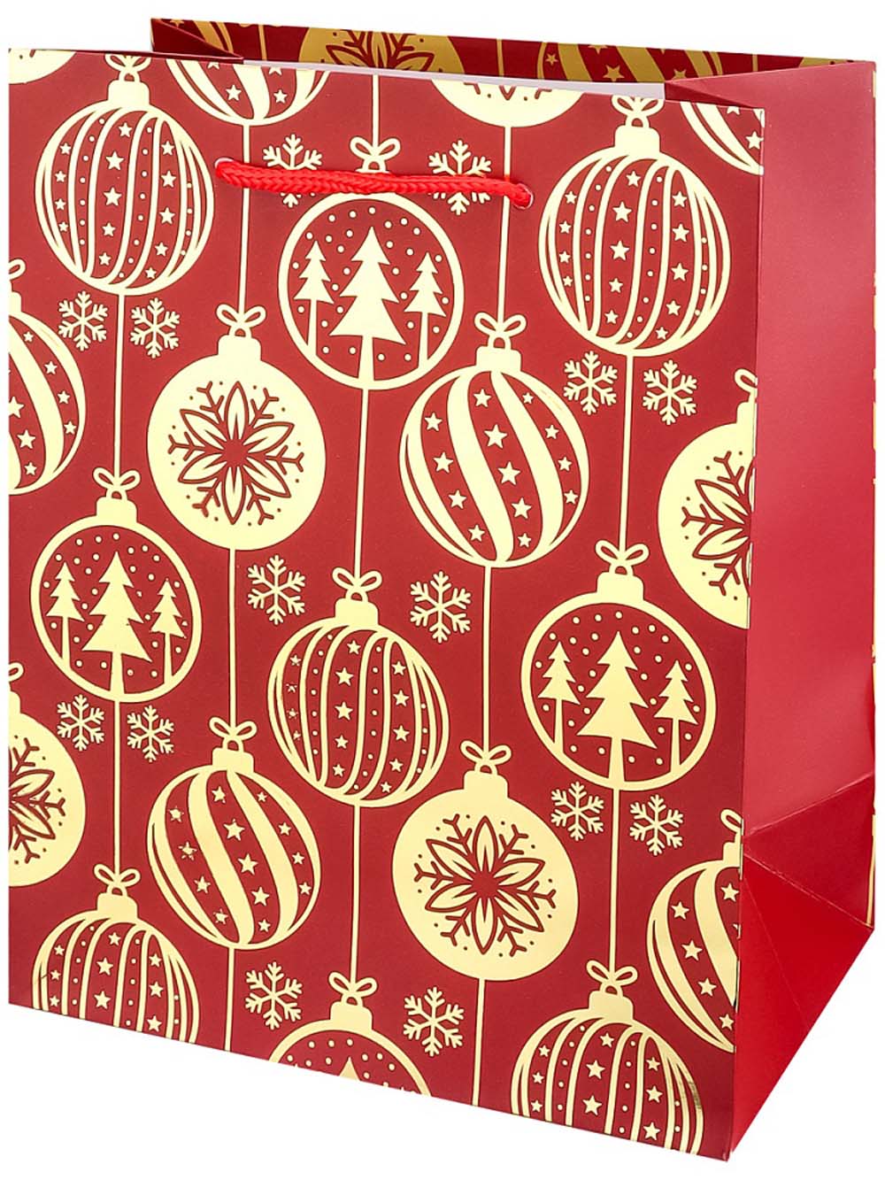 Пакет подарочный "золотистые шары" (18х23х10см)