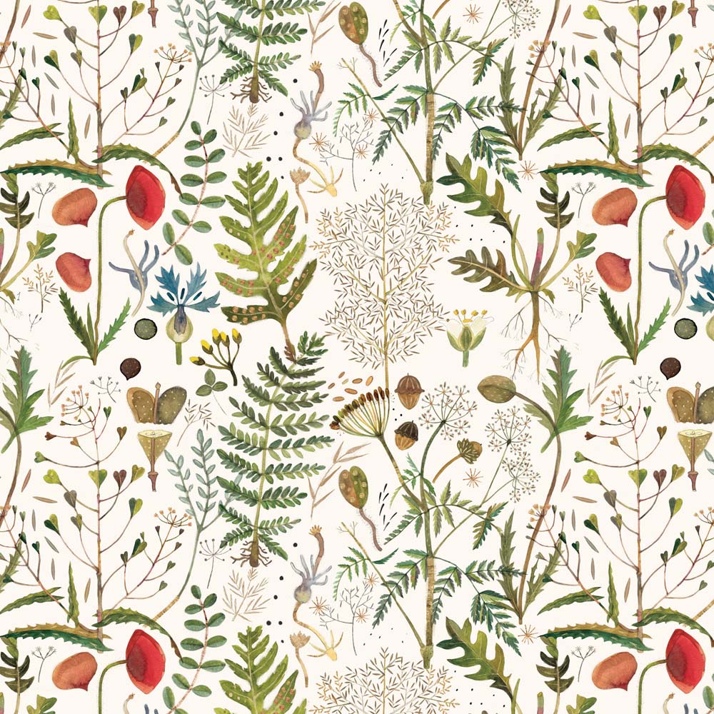 Бумага упаковочная 70х100см "flora. луговые травы"