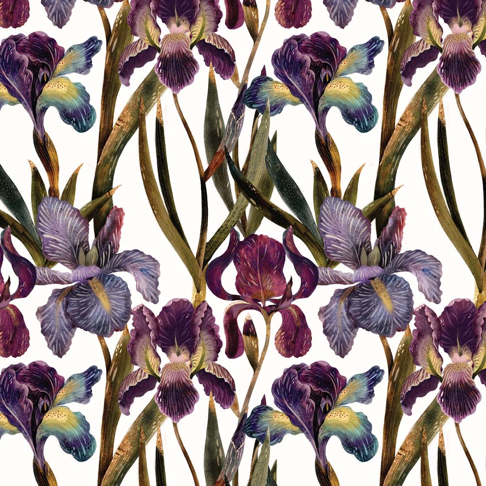 Бумага упаковочная 70х100см "flora. ирисы"