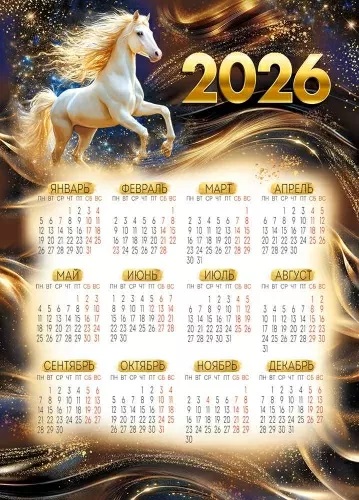 Календарь настенный 2026 а4 "символ года"