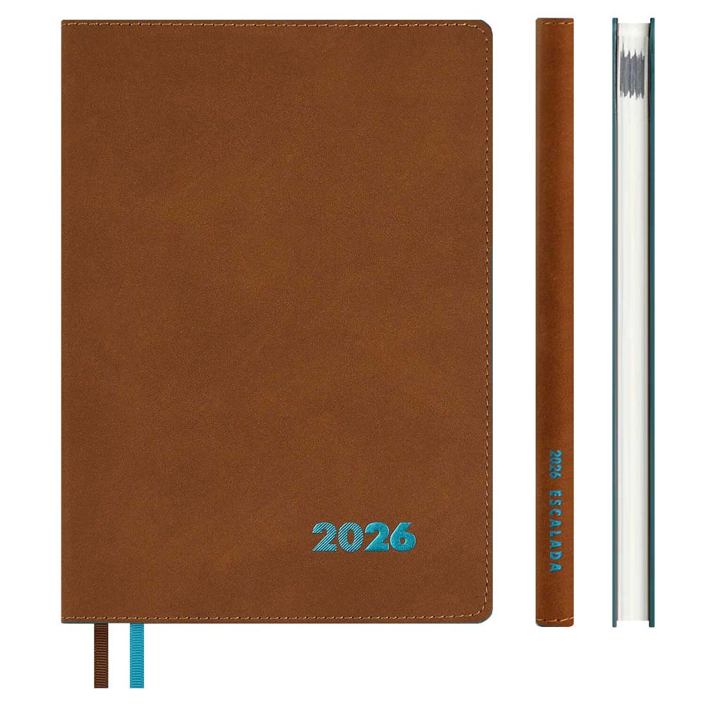 Еженедельник 2026 а5+ escalada "нубук" коричневый тонир.блок,кож.зам.