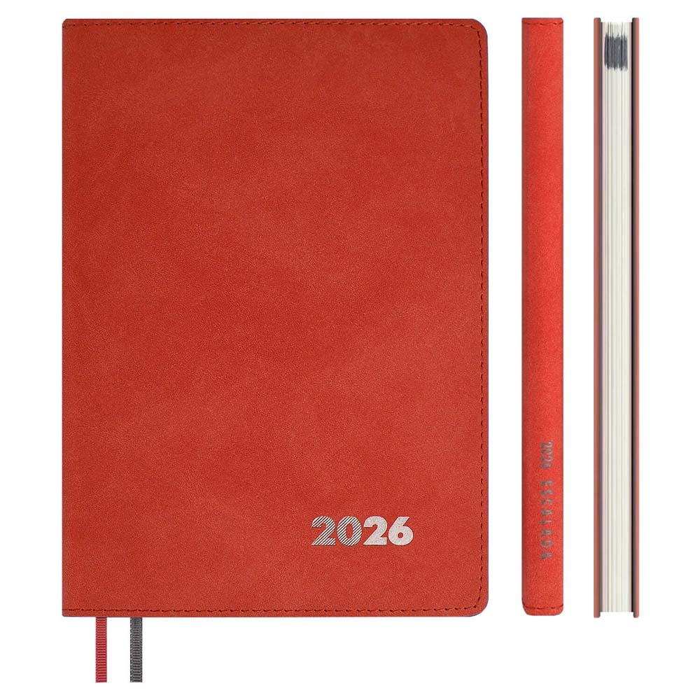 Еженедельник 2026 а5+ escalada "нубук" коралловый тонир.блок,кож.зам.