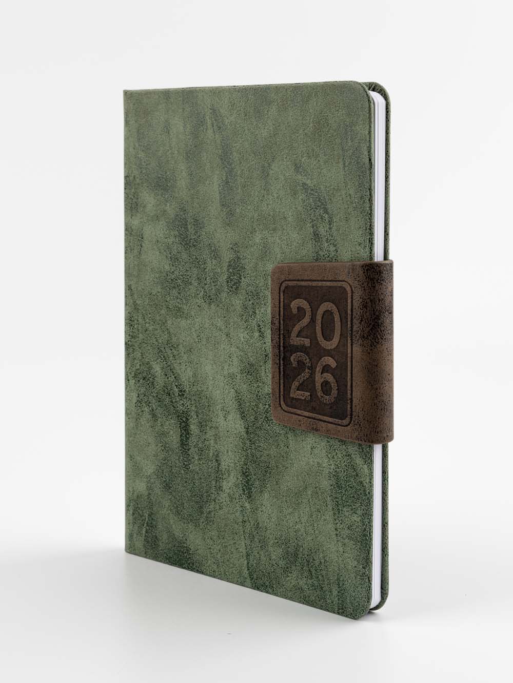 Еженедельник 2026 а5 "сицилия" зелёный,с магн.клапаном,кож.зам.
