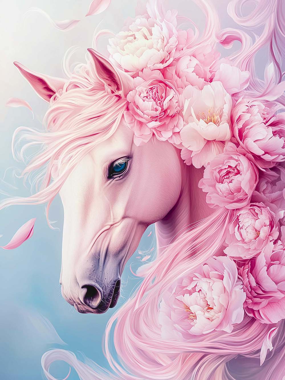 Набор д/творч. алмазная мозаика 30х40см "розовый конь"