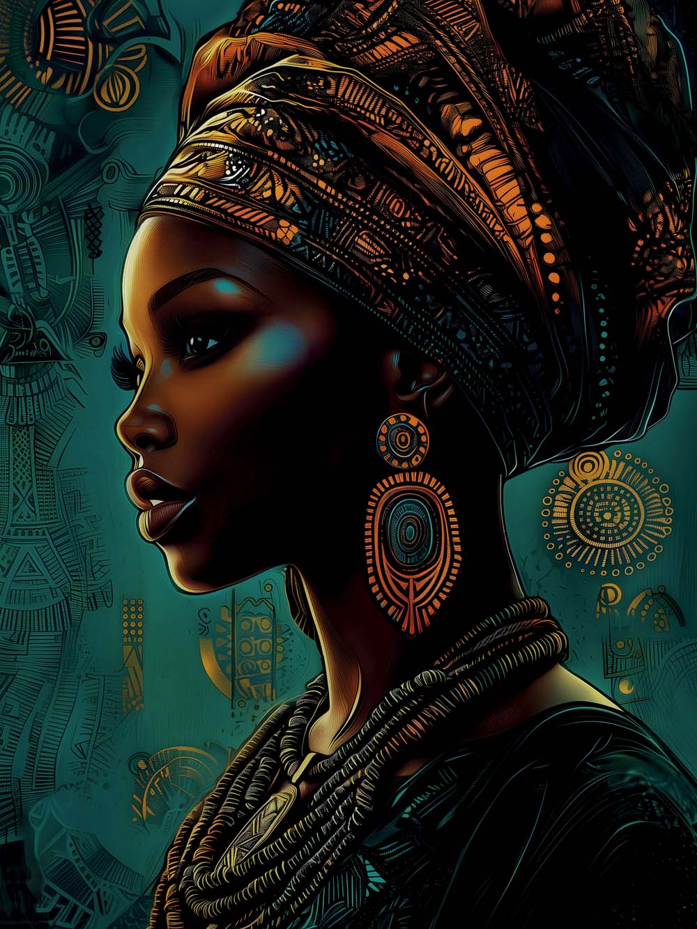 Набор д/творч. алмазная мозаика 30х40см "африканка"