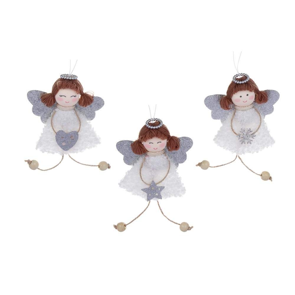 Сувенир-подвеска "ангел" 15см белый асс-т