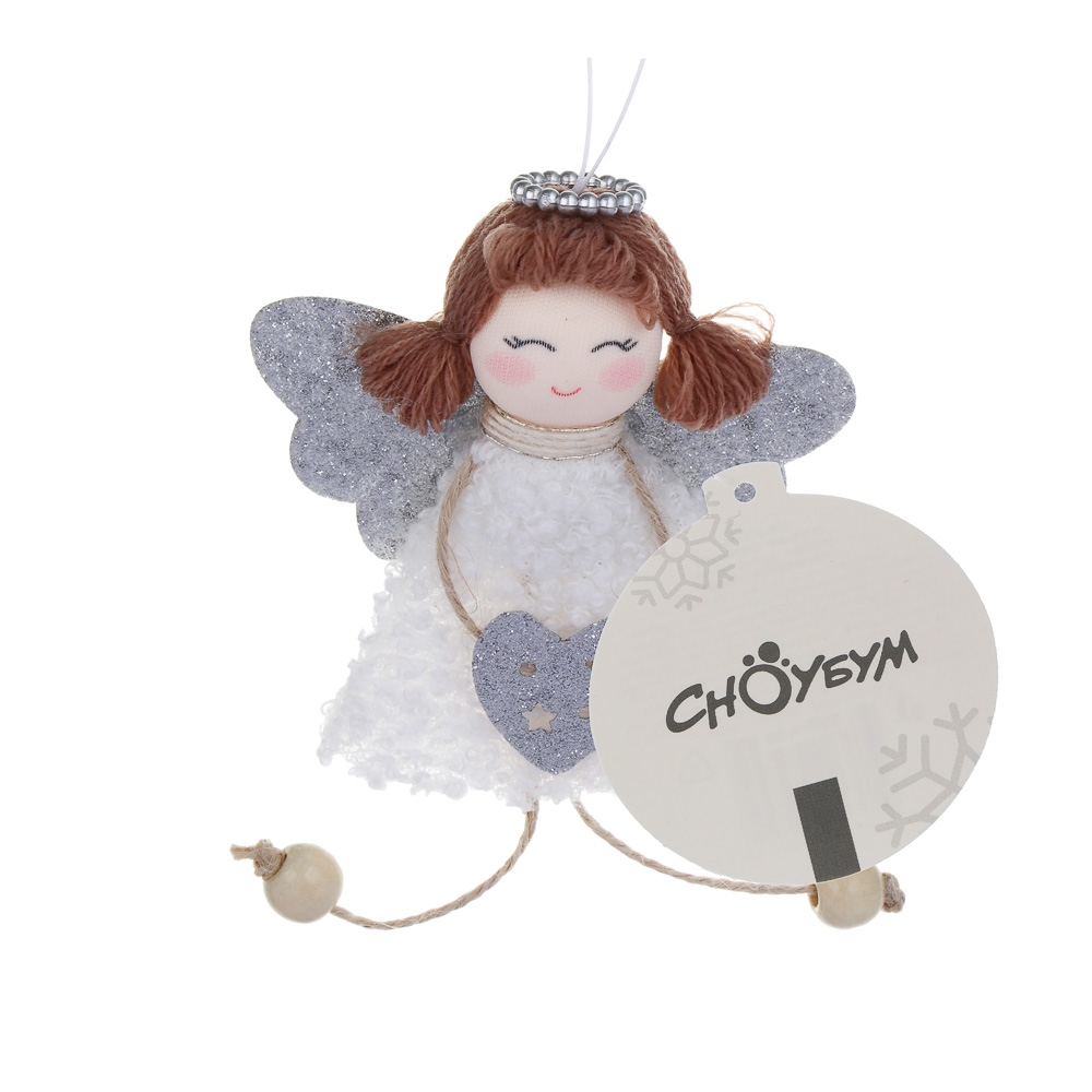 Сувенир-подвеска "ангел" 15см белый асс-т