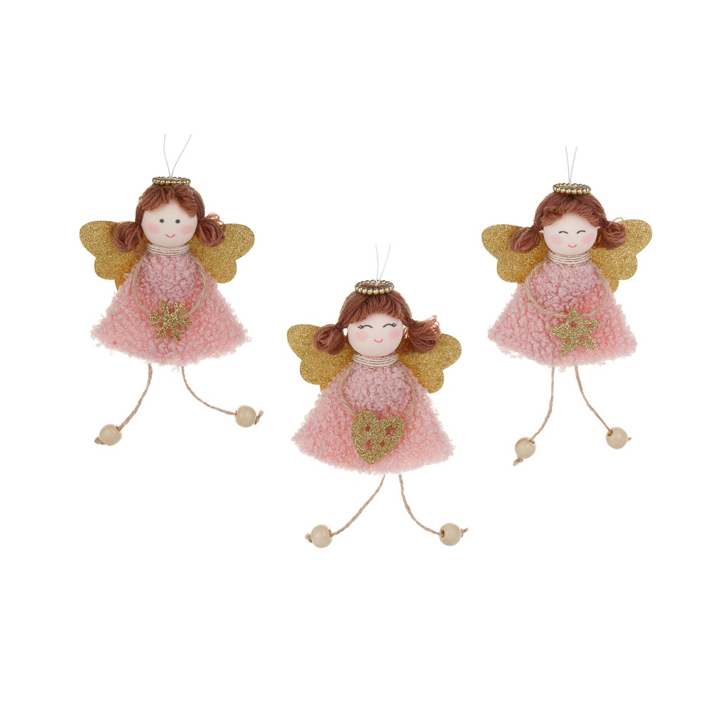Сувенир-подвеска "ангел 15см розовый асс-т