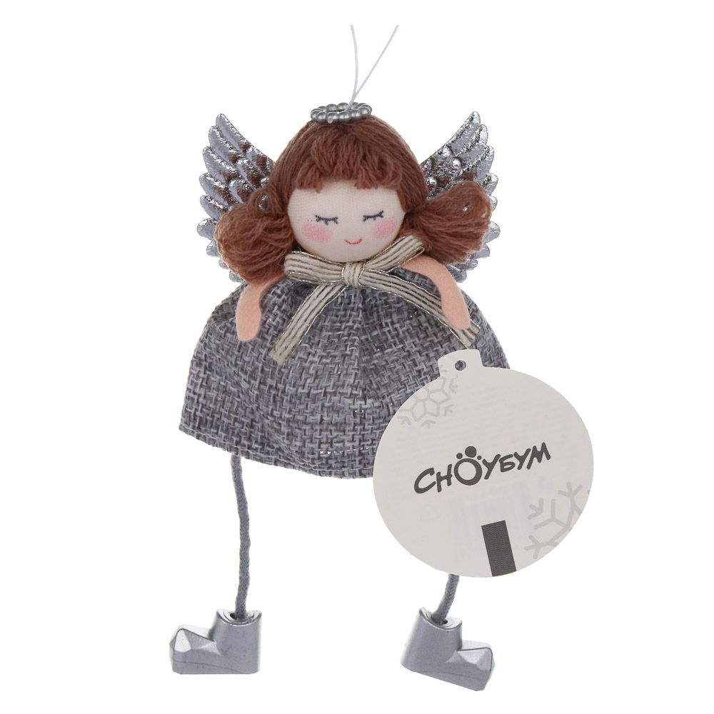 Сувенир-подвеска "ангел 15см серый асс-т