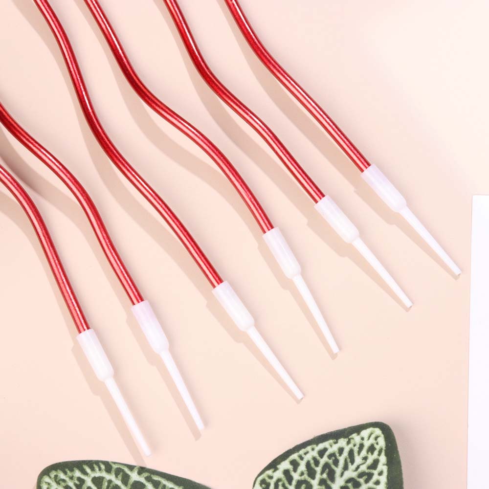 Набор свечей для торта 6штх12см "серпантин" рубиновые