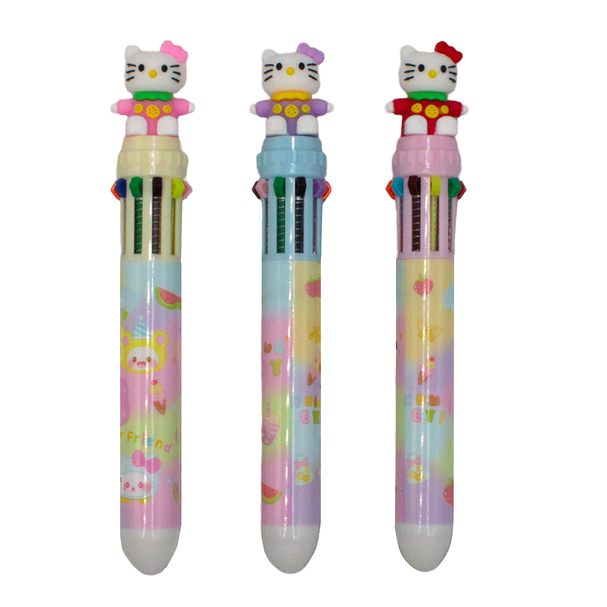 Ручка шар. авт. "кошечка" 0,7мм 10-цветная асс-т