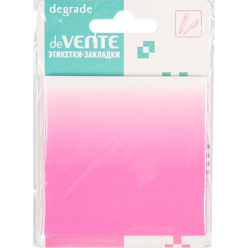 блок д/зам.с липким краем devente "degrade" 76х76 малин. 50л.пластик Блок д/зам.с липким краем devente "degrade" 76х76 малин. 50л.пластик