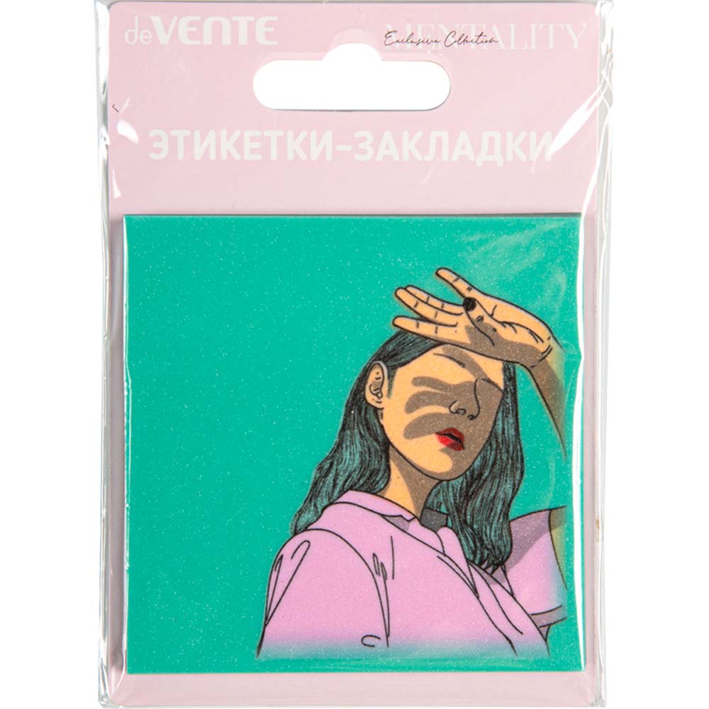 блок д/зам.с липким краем devente "mentality. sparkle" 76х76 гол. 50л. пластик Блок д/зам.с липким краем devente "mentality. sparkle" 76х76 гол. 50л. пластик