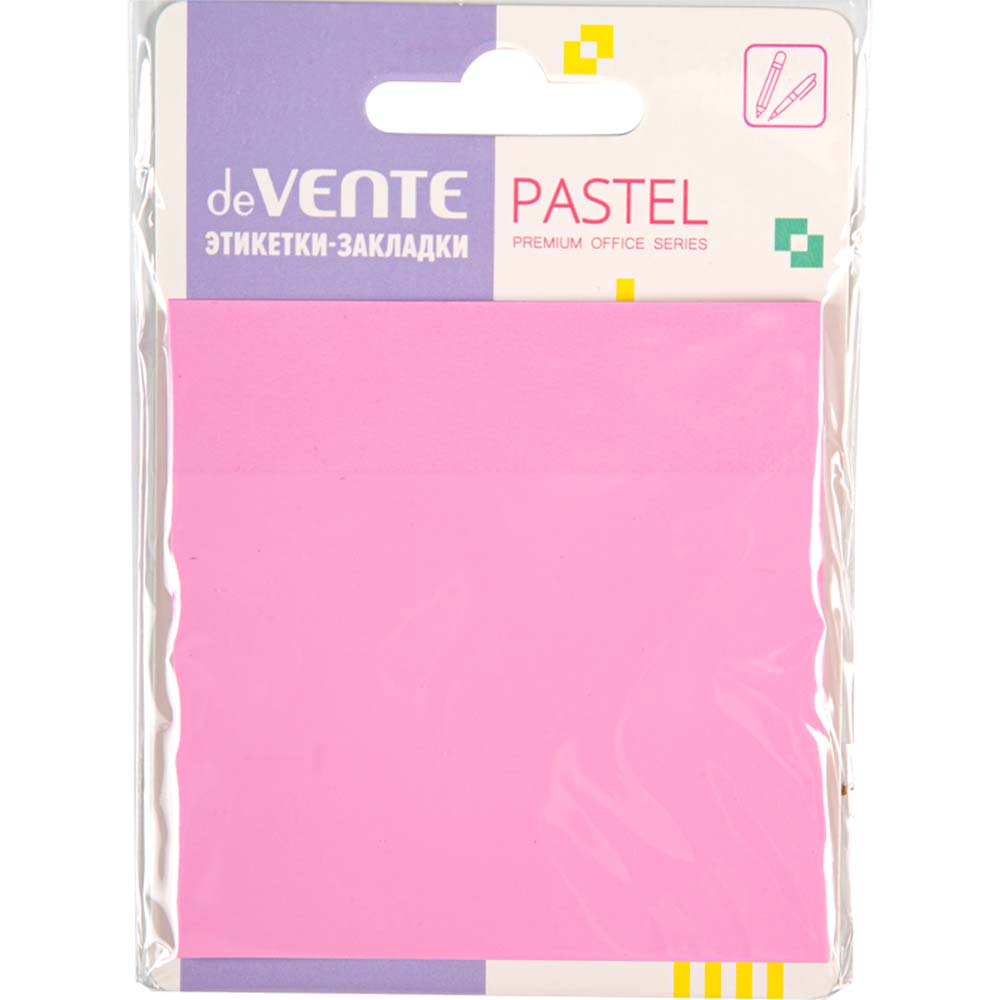 блок д/зам.с липким краем devente "pastel" 76х76 роз. 50л.пластик Блок д/зам.с липким краем devente "pastel" 76х76 роз. 50л.пластик