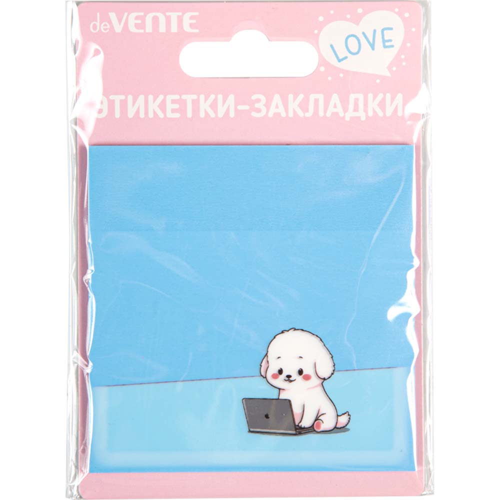 Блок д/зам.с липким краем devente "puppy" 76х76 гол. 50л.пластик