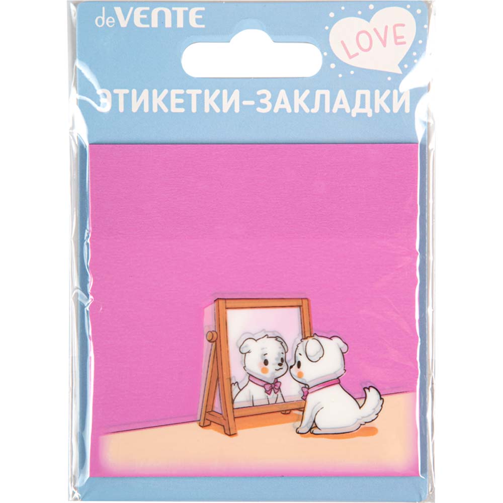 Блок д/зам.с липким краем devente "puppy" 76х76 роз. 50л. пластик