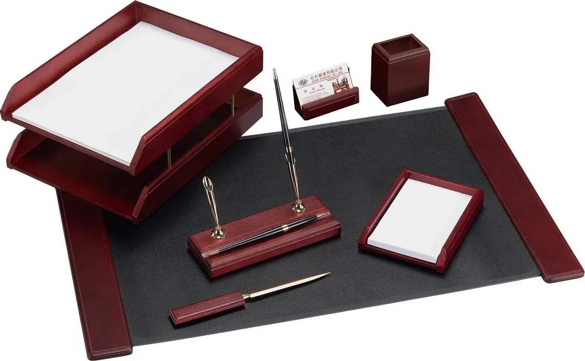 Набор настольный "good sunrise" из дерева 7пр.красное дерево красный/черный