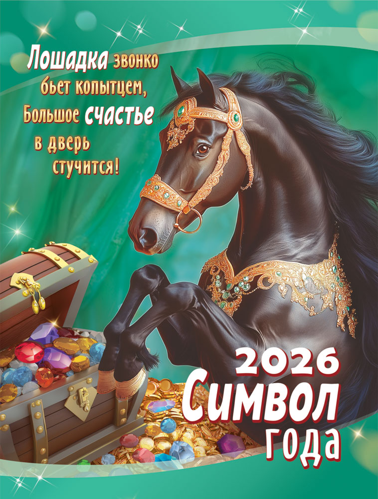 Календарь настенный 2026 "символ года. счастье в дверь стучится" на магните